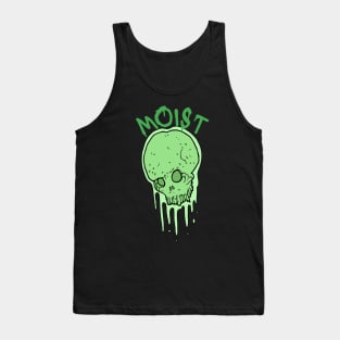 Moist Gross Word Slimy Skull Black Tank Top